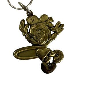 Disney Minnie Mouse Key Chain Hula Hoop RARE u Vintage Solid Brass u